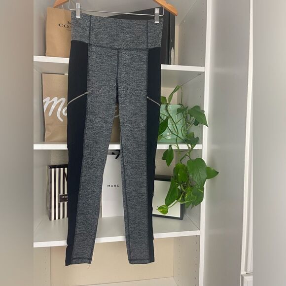 Athleta Drifter moto style leggings with herringbone pattern. S - Picture 3 of 11